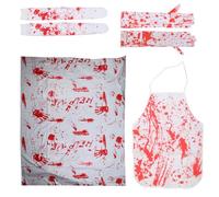 Set di accessori per costume di Halloween da donna con tovaglia insanguinata, grembiule, calze e guanti per cosplay, balli, feste gotiche, eventi a tema spaventoso, perfetto per donne adulte