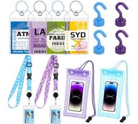 [Set di accessori per crociera 2025 - 14 pezzi] 2 cordini con porta badge + 4 porta carte verticali + 4 etichette per bagagli + 4 ganci magnetici | Set must have per AIDA, TUI, MSC e la mia nave