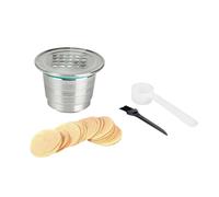 Set di accessori per espresso: cucchiaio in acciaio inox con filtro e spazzola di carta per la preparazione di caffè a casa e in viaggio