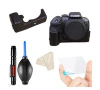 Set di accessori per fotocamera Canon EOS R10 include custodia nera a metà corpo, protezione schermo LCD in vetro HD, panno di pulizia, penna di pulizia, pompa soffiatore d'aria