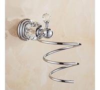 Set di accessori per il bagno con mensola per doccia in ottone, portasciugamani in cristallo argentato e porta carta igienica a parete Include portascopino e porta asciugacapelli