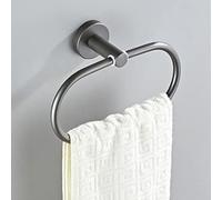 Set di accessori per il bagno grigio con portascopino in ottone WC Rotolo di carta per asciugamani Scaffale Binario per doccia Portasapone Gancio da parete Portaasciugacapelli Portasciugaman