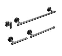 Set di accessori per il bagno in acciaio inossidabile, portasciugamani, portarotolo di carta igienica, gancio appendiabiti, grigio canna di fucile spazzolato, CINA