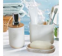 Set di accessori per il bagno in ceramica bianca Portasapone per il bagno