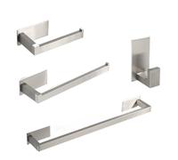 Set di accessori per il bagno Porta accappatoio in nichel spazzolato Porta asciugamani Porta carta igienica Accessori per il bagno e il bagno, set da 4 pezzi
