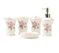 Set di accessori per il bagno, set di accessori da bagno, 5 pezzi, dispenser di sapone, portaspazzolino, bicchiere, piatto, decorazione moderna, regalo di inaugurazione della casa, decorazione