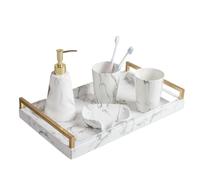 Set di accessori per il bagno, Tazza for collutorio con motivo marmorizzato, tazza for spazzolatura, set di accessori for il bagno, da cinque pezzi