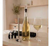 InnovaGoods - Set di Accessori per Vino, 2 Bacchette Refrigeranti in Acciaio Inox 304, Tagliacapsule, Tappo Sottovuoto Ermetico, Aeratore con Tappo Antigoccia, Borsa per Il Trasporto