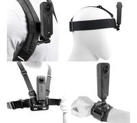 Set di accessori per Insta 360 X5 X4 X3 X2 X, supporto per la testa + imbracatura da petto + supporto a clip per zaino + cinturino da polso girevole a 360° compatibile per GoPro Hero, DJI OSMO Action
