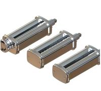 Set di accessori per la pasta, 3 pezzi, per robot da cucina Kenwood KVC/KVL, con rullo per spaghetti e fettuccine, accessorio per pasta in acciaio inox 304, con manopola, 8 spessori di impasto