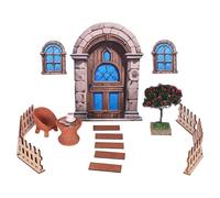 Set di accessori per la porta del gnomo da 19 pezzi, set di accessori per la porta del gnomo, in miniatura, decorazione autunnale, accessorio per porta del gnomo, albero di acero artificiale, tavolo e