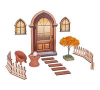 Set di accessori per la porta del gnomo, set di accessori per la porta del gnomo, set in miniatura, decorazione autunnale, accessorio per porta del gnomo, albero di acero artificiale, tavolo e sedie