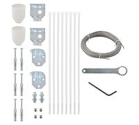 Set di accessori per la protezione della vista del balcone, 29 pezzi, con cavo in acciaio, set angolari e accessori di montaggio per divisori laterali del balcone, set completo per privacy e privacy