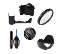 Set di accessori per Panasonic Lumix S5 con LUMIX S 20-60mm f/3.5-5.6 L-Mount Lens include custodia in pelle PU nera, filtro UV, paraluce obiettivo, penna di pulizia, pompa per soffiatore d'aria