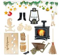 Set di Accessori per Porta Gnomo Natalizio,Natale In Miniatura Casa Delle Bambole,Stencil Per Impronte di Elfo Festivo,Elfo Stencil Impronte,Accessori Casa Bambole,Natale per Bambini Regalo di Natale