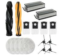 Set di accessori per robot aspirapolvere Dream L40s Pro Ultra/L40s Ultra con 2 spazzole principali, 4 spazzole laterali, 2 filtri HEPA, 4 sacchetti per aspirapolvere e 4 tamponi in nylon e microfibra
