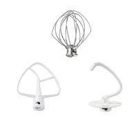 Set di Accessori per Robot da Cucina, 3 Pezzi di Kitchen Accessori in Acciaio Inox con Frusta K45WW Gancio per Impastare K45DH e Frusta Piatta K45B per Preparare Una Varietà di Piatti Deliziosi