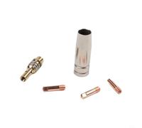 Set di accessori per saldatura MB 15AK MIG/MAG, 5 pezzi con ugello a gas, diffusore e punte di contatto M6 in rame, apertura ugello 0,8/1,0 mm per saldatrici 100-250 A (0,8 mm)