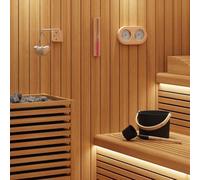 Set di accessori per sauna, 5 pezzi, nero, con secchio in alluminio, mestolo, termometro, igrometro, clessidra e ciotola aromatica, per benessere, spa, bagno a vapore, relax e accessori per infusioni