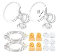 Set di accessori per tiralatte Maymom Medela Pump in Style Pumps; incl. 2 XL one-piece 30 mm Breastshields, 4 Valves, 6 Membranes, & 2 replacement Tubing for pump-in-style Advanced Sold After July 2006; replacement Parts for Medela extra large Breastshield & personal Fit Connector, Medela Tubing, valvole e membrane