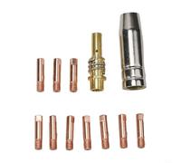Set di accessori per torcia MB15 MIG, 12 pezzi, include beccuccio, supporto per punta e diffusore di gas per torce di saldatura standard 14AK 15AK (1,0 mm)