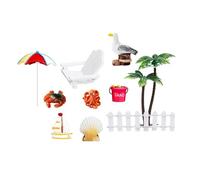 Set di accessori per torte in plastica per feste in spiaggia, set di decorazioni per alimenti per occasioni speciali, pratiche decorazioni per torte in plastica