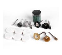 Set di accessori per utensili rotanti da 17 pezzi, dischi per smerigliatura, spazzole per lucidatura e testine per levigatura in metallo/legno, set di dirigenti commerciali