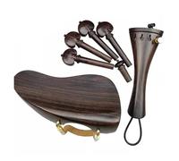 Set Di Accessori Per Violino Da 1/2 In Ebano Piroli Piastra Di Coda Unghia Poggiaguancia Con Staffa E Accessori(4)