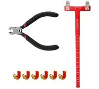 Set di accessori professionali per arco, con righello quadrato a T e pinze per fibbia ad incastro per la regolazione dell'arco composto e ricurvo e l'allineamento delle frecce (nero e rosso)