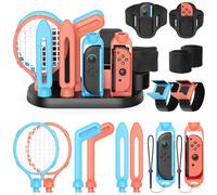 Set di accessori sportivi con stazione organizer per Nintendo Switch 2 (2025)/Switch/OLED, kit sportivo universale per feste in famiglia, Golf/Tennis/Danza/Spada/Calcio per Joycon e supporto