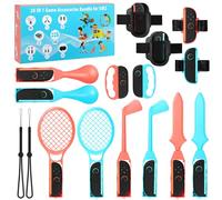 Set di accessori sportivi Switch2 22 in 1 per giochi sportivi N-S, Axrye set somatosensoriale per feste con racchetta da tennis, impugnature per controller benda ruote per mazze da golf canna da pesca