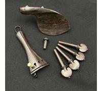 Set di Accessori Violino 4/4 Violino Ebano Accessori Mentoniera Asse Pianoforte Tavola Corde Coda Post Con Corda Coda Micro(Black 1-set-a)
