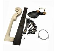 Set di Accessori Violino Parte Di Assemblaggio Del Violino Testa Manico Tastiera Ponticello Cordiera Piroli Mentoniera Morsetto Anima Corda(Full set)