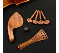 Set di Accessori Violino Violino 4/4 Modelli Legno Di Giuggiolo Ebano Cordiera Piroli Di Accordatura Puntali Mentoniera Accessori Per Violinisti(Jujube wood 1)