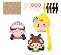 Set di acconciature intrecciate per capelli intrecciati - è divertente intrecciare i materiali per capelli | Principesse per bambini, giocattoli intrecciati, attività di viaggio, parrucchiere
