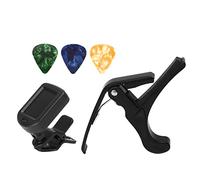 Set di Accordatori per Plettri per Capotasto per Chitarra, Kit per Accordatore per Chitarra Sicuro in Plastica LED per Principianti per Professionisti