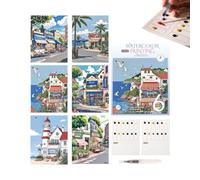 Set di acquerelli 12 Colori portatile blocco da disegno con pennello
