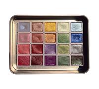 Set di acquerelli, 20 Colori Perlato, Dipinti ad Metallici Professionali di Lunga Durata, Set di acquerelli da Viaggio tascabili, Set di acquerelli di ge i