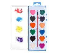 Set di acquerelli a forma di cuore per bambini, lavabili, pittura ad acquerello per bambini, per principianti, lezioni, compleanni, album di ritagli, lezioni d'arte, San Valentino, riunioni di