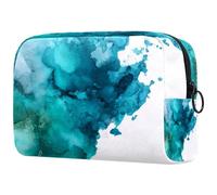 Set di acquerelli con fiori di foglie e trousse per cosmetici floreali, piccola borsa da viaggio con cerniera, borsa da toeletta portatile, organizer per trucchi per donne e ragazze, Multicolore 07