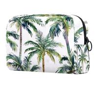 Set di acquerelli con fiori di foglie e trousse per cosmetici floreali, piccola borsa da viaggio con cerniera, borsa da toeletta portatile, organizer per trucchi per donne e ragazze, Multicolore 09