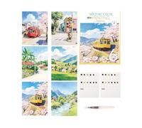 Set di Acquerelli da Viaggio 12 Colori portatile blocco da disegno con