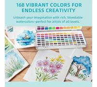 Set di acquerelli portatili da 168 colori vivaci per gli amanti della