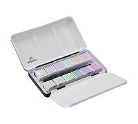 Set di acquerelli professionali Rembrandt in scatola di metallo di lusso | 12 colori metallizzati, perlati e iridescenti + pennello