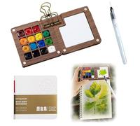 Set di acquerelli tascabili da viaggio, tavolozza portatile per acquerelli, mini acquerelli, set da viaggio per pittori, artisti, disegni, regali, bomboniere artistiche (senza pigmento)