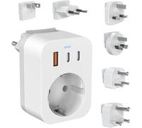 Set di adattatore universale da viaggio per tutto il mondo, adattatore presa inglese con USB-A/Type-C, adattatore presa americana di tipo G/B/I/A/M/D Adattatori da viaggio per Regno Unito/Stati Uniti
