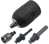 Set di adattatori a cambio rapido da 4 pezzi - Filettatura da 1/2"-20UNF, convertitore for mandrino autoserrante da 2-13 mm for gambo SDS-Plus e esagonale da 1/4"