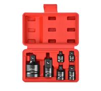 Set di adattatori e riduttori per bussole a percussione 1/4 3/8 1/2 3/4 con custodia di stoccaggio Kit di conversione chiave per avvitatore a percussione Set riduttore per presa meccanico 6pcs