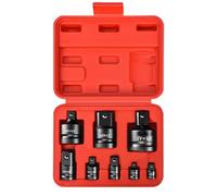 Set di adattatori e riduttori per bussole a percussione 1/4 3/8 1/2 3/4 con custodia per avvitatore a percussione e kit di conversione chiave Set di riduttori per prese utensili meccanici 8pcs