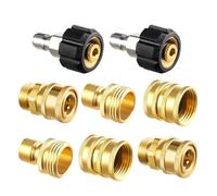 Set di adattatori for idropulitrice da 8 pezzi - Kit di sgancio rapido - Attacco girevole M22 for attacco rapido da 3/8'' e attacco rapido da 3/4'' - Progettato for il collegamento di prese d'acqua e